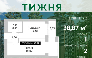 Пропозиція «КВАРТИРА ТИЖНЯ»!